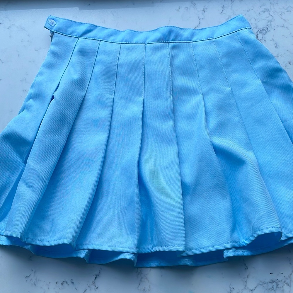 Pleated Baby Blue Skirt